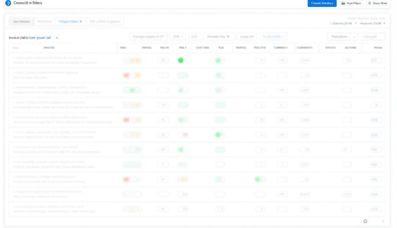 Invoice list with stats overview